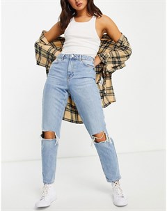 Выбеленные джинсы в винтажном стиле со рваной отделкой Topshop
