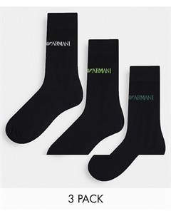 Набор из 3 пар черных носков Emporio armani bodywear