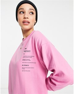 Розовый oversized свитер с принтом Influence