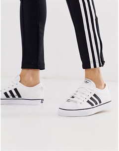 Белые кроссовки с черными вставками Nizza Adidas originals