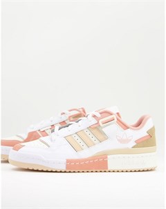 Низкие кроссовки белого цвета с розовыми вставками Forum Adidas originals
