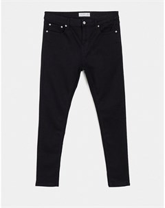 Черные супероблегающие джинсы из органического хлопка Topman