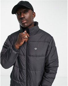 Черная дутая куртка с воротником стойкой Adidas originals