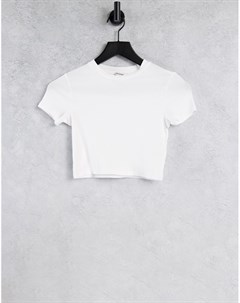 Белая укороченная футболка из органического хлопка Karo Monki