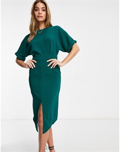 Зеленое платье миди Asos design