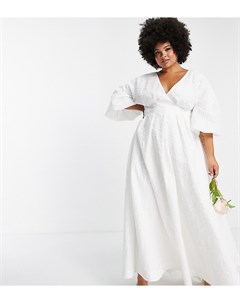 Свадебное платье с фактурным цветочным узором и плиссировкой на талии Curve Winnie Asos edition