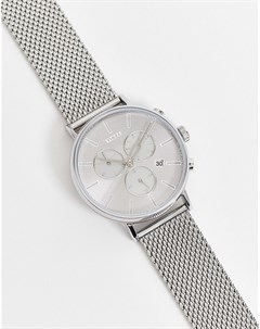 Часы с хронографом и серебристым циферблатом Timex