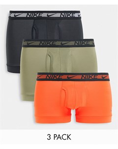 Набор из 3 боксеров брифов оранжевого черного и цвета хаки Flex Micro Nike