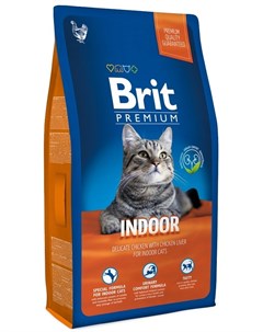 Сухой корм Premium Cat Indoor для домашних кошек 800 г Курица и печень Brit*