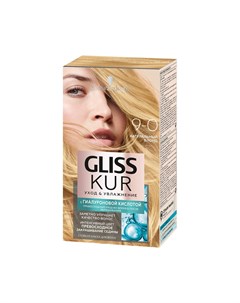 Стойкая краска для волос Уход увлажнение с гиалуроновой кислотой 9 0 Натуральный блонд Gliss kur