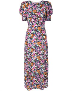 Платье с поясом и цветочным принтом Saloni