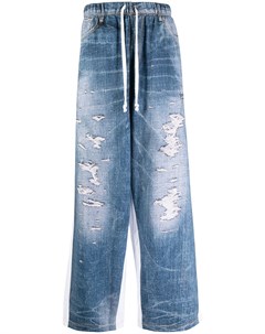 Широкие джинсы с эффектом потертости Five cm