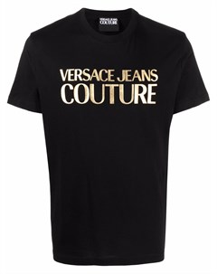 Футболка с логотипом металлик Versace jeans couture
