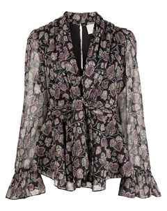 Блузка Marlow с цветочным принтом и поясом Cinq a sept