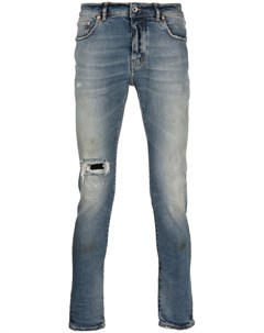 Узкие джинсы с эффектом потертости Purple brand