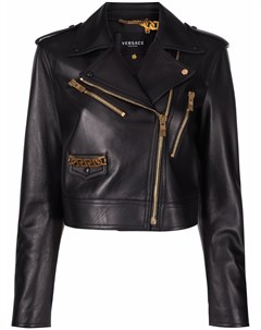Укороченная байкерская куртка с логотипом Versace