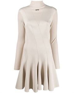 Расклешенное платье с высоким воротником Off-white