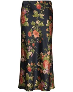 Шелковая юбка миди Pratt с цветочным принтом Reformation