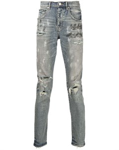 Узкие джинсы с эффектом потертости Purple brand