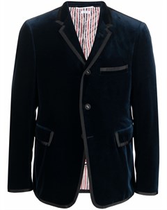Бархатный пиджак с контрастной отделкой Thom browne