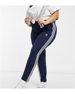 Темно синие спортивные штаны с логотипом и тремя полосками Plus Adidas originals