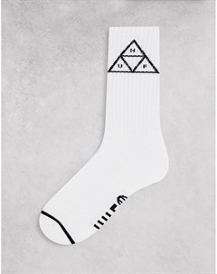 Белые носки обычной длины с рисунком в виде трех треугольников Huf