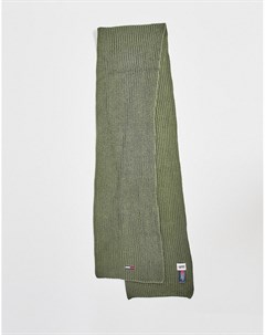 Базовый шарф в рубчик цвета хаки Tommy jeans