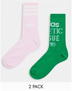 Набор из 2 пар зеленых и розовых носков Retro Luxury Adidas originals
