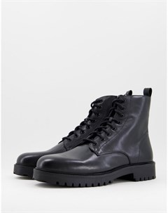Черные кожаные ботинки на шнуровке Sean 2 0 Walk london