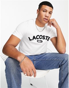 Белая футболка с арочным логотипом Lacoste