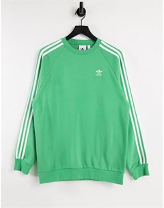 Зеленый свитшот с тремя полосками adicolor Adidas originals