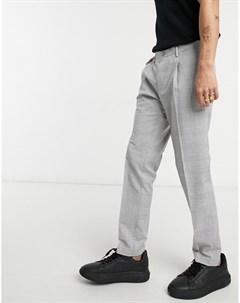 Зауженные брюки со складками в серую клетку Burton menswear
