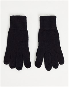 Черные вязаные перчатки из переработанного материала Topman