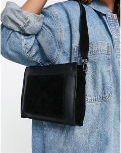 Черная кожаная сумка через плечо с одним карманом Urbancode