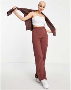 Шоколадно коричневые широкие брюки от комплекта Influence