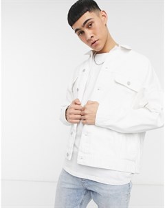 Белая джинсовая oversize куртка Asos design
