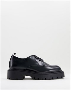 Черные массивные ботинки на шнуровке из искусственной кожи Conny Monki
