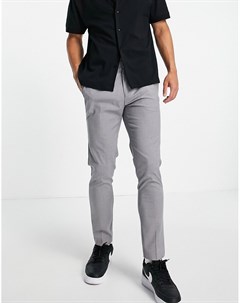 Светло серые зауженные брюки из переработанного материала в строгом стиле Burton menswear