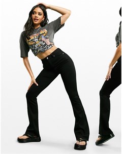 Расклешенные моделирующие джинсы черного цвета с завышенной талией Asos design