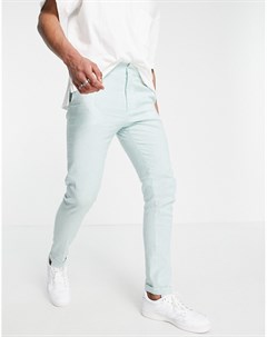 Зауженные брюки строгого кроя в полоску мятного и голубого цвета Asos design