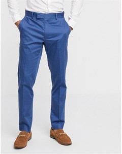 Синие узкие брюки из эластичного хлопка wedding Asos design