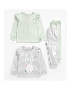Пижамы Милый кролик 2 шт зеленый серый Mothercare
