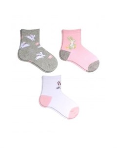 Носки детские 3 пары розовый белый серый Mothercare