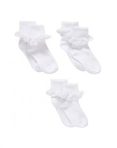 Носки с ажурными манжетами 3 пары белый Mothercare
