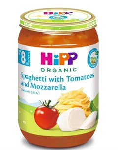 Пюре organic Спагетти с помидором и моцареллой 220гр Hipp