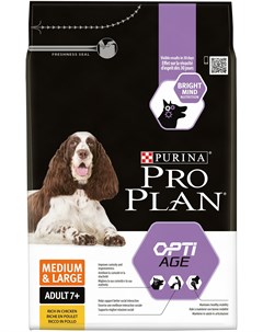 Сухой корм Medium Large Adult 7 Optiage для взрослых собак старше 7 лет средних и крупных пород 3 кг Pro plan
