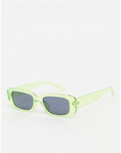 Квадратные солнцезащитные очки из плексигласа зеленого цвета в стиле ретро Pieces