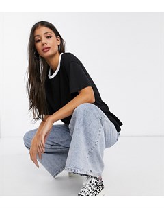 Черная свободная футболка с окантовкой ASOS DESIGN Tall Asos tall