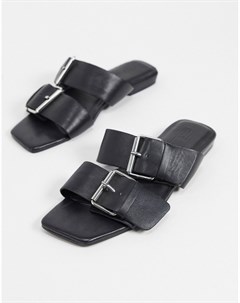 Черные кожаные сандалии Asos design