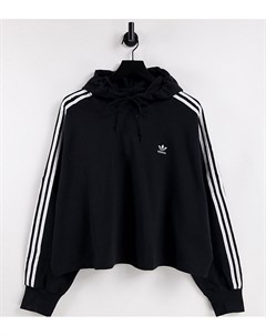 Черный укороченный худи Plus Adidas